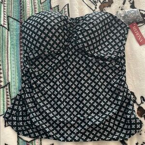 Black and White Strapless Swim top Merona